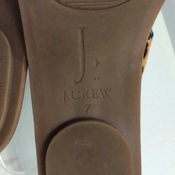 J. BY J. Crew Leopard 🐆 Suede Flat Sandals - Picture 7 of 8